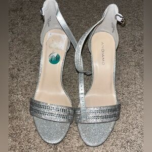 silver sparkle heels